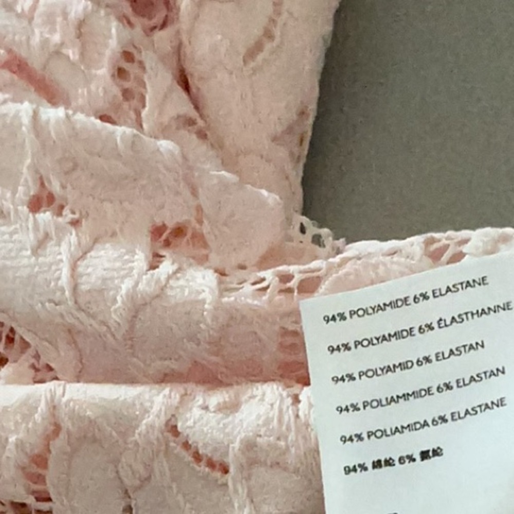 Free People Blush Peach Lace Bohemian Top Cottagecore, Festive, Vintage, Lace - Picture 8 of 8